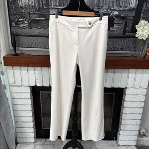 Calvin Klein Women’s Dress Pants Slacks Size 10 Off White Classic Fit Wide Leg